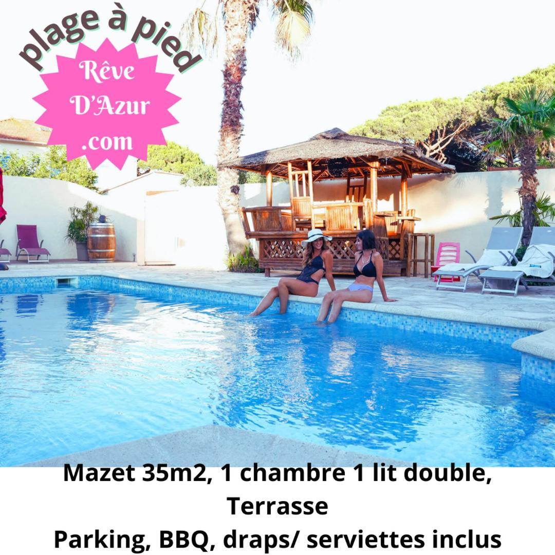 Reve D'Azur, Mazet En Bord De Mer, Parking, Piscine Partagee, Terrasse Bbq & Draps Inclus La Nartelle, 1 Salon, 1 Chambre, 1 Cuisine , 1 Sdb Σαιντ-Μαξίμ Εξωτερικό φωτογραφία